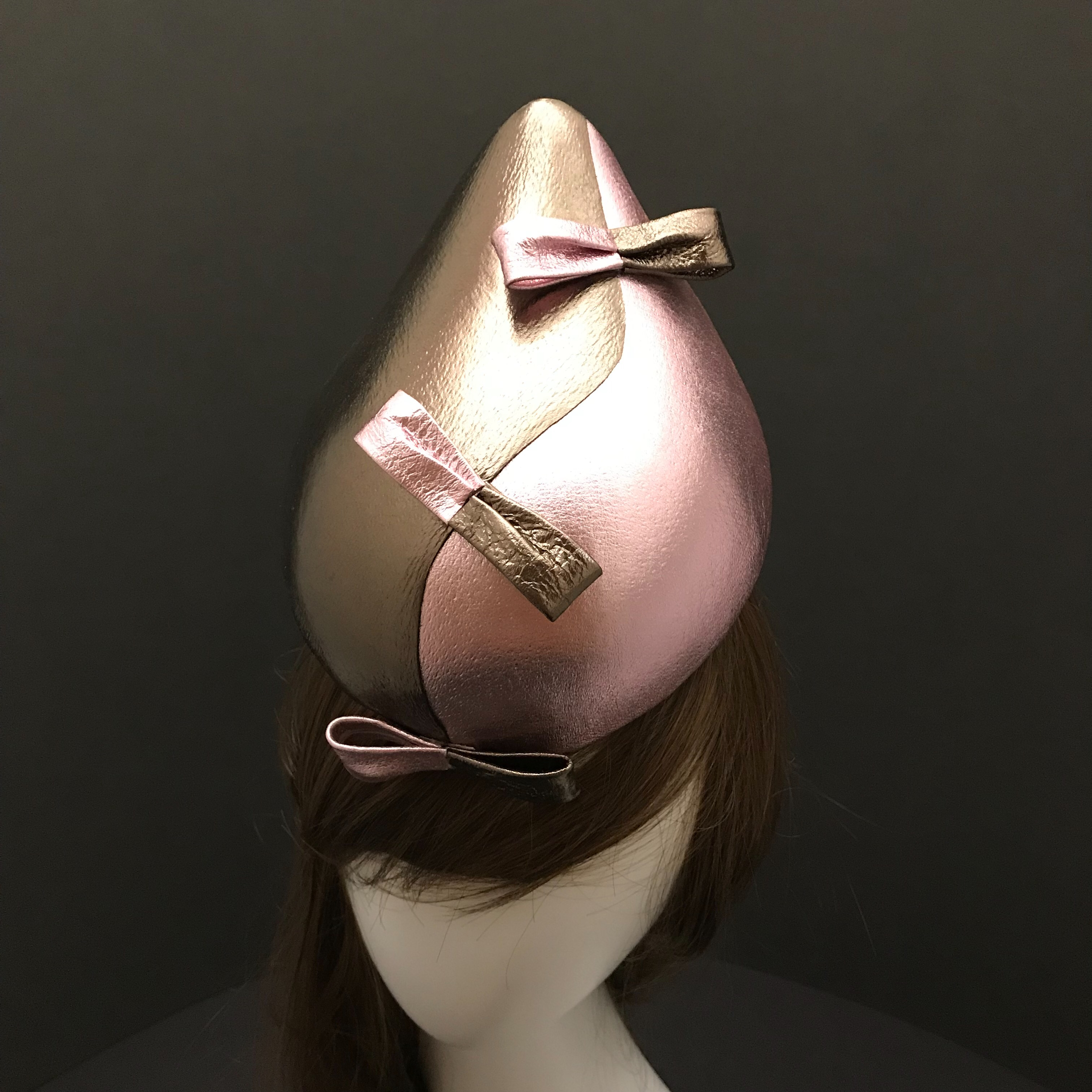 Yin and yang - leather fascinator