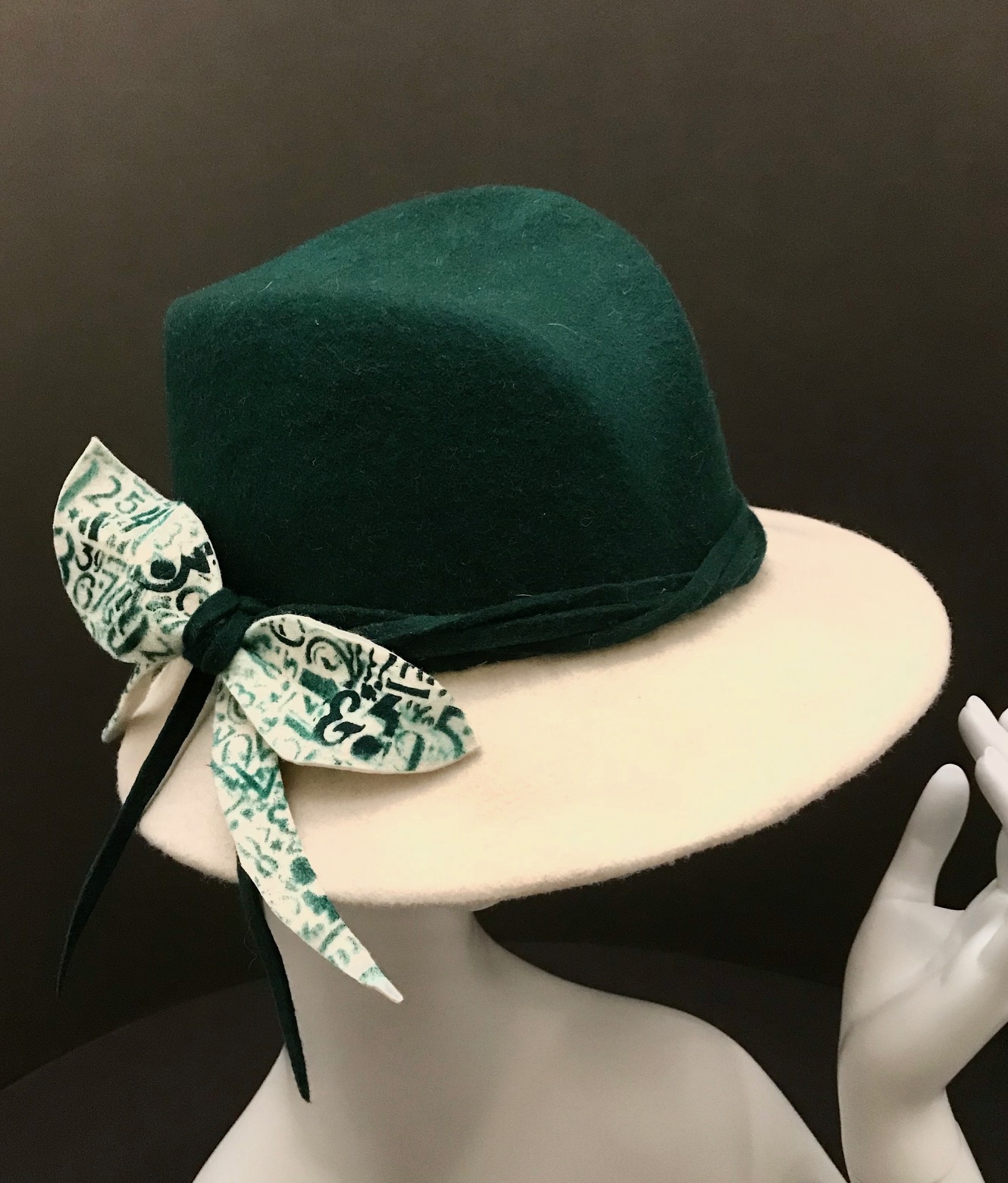 Green – cream felt fedora hat | Atlanta Derby Hats by Warped  display picture 2
