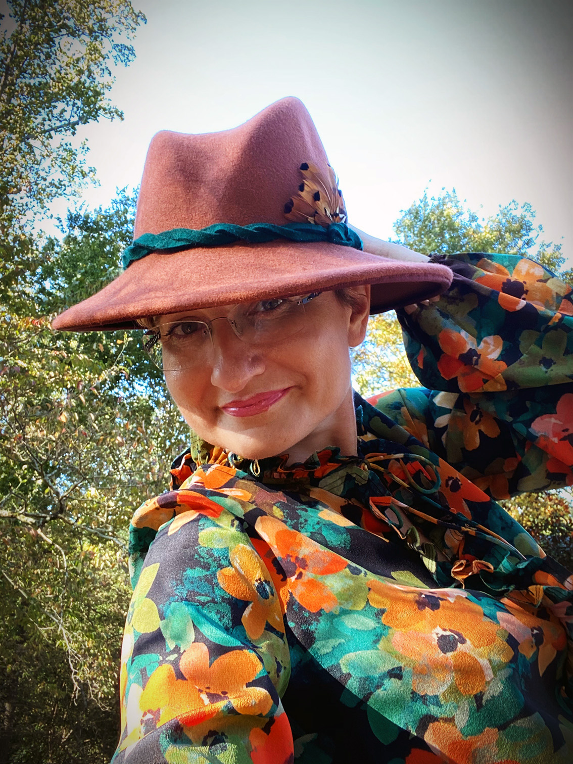Teardrop fedora hat in rust