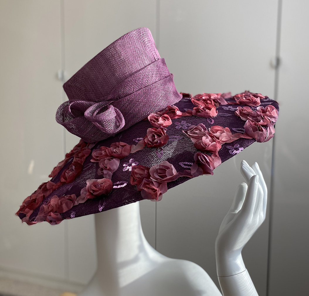 Purple meadow derby hat