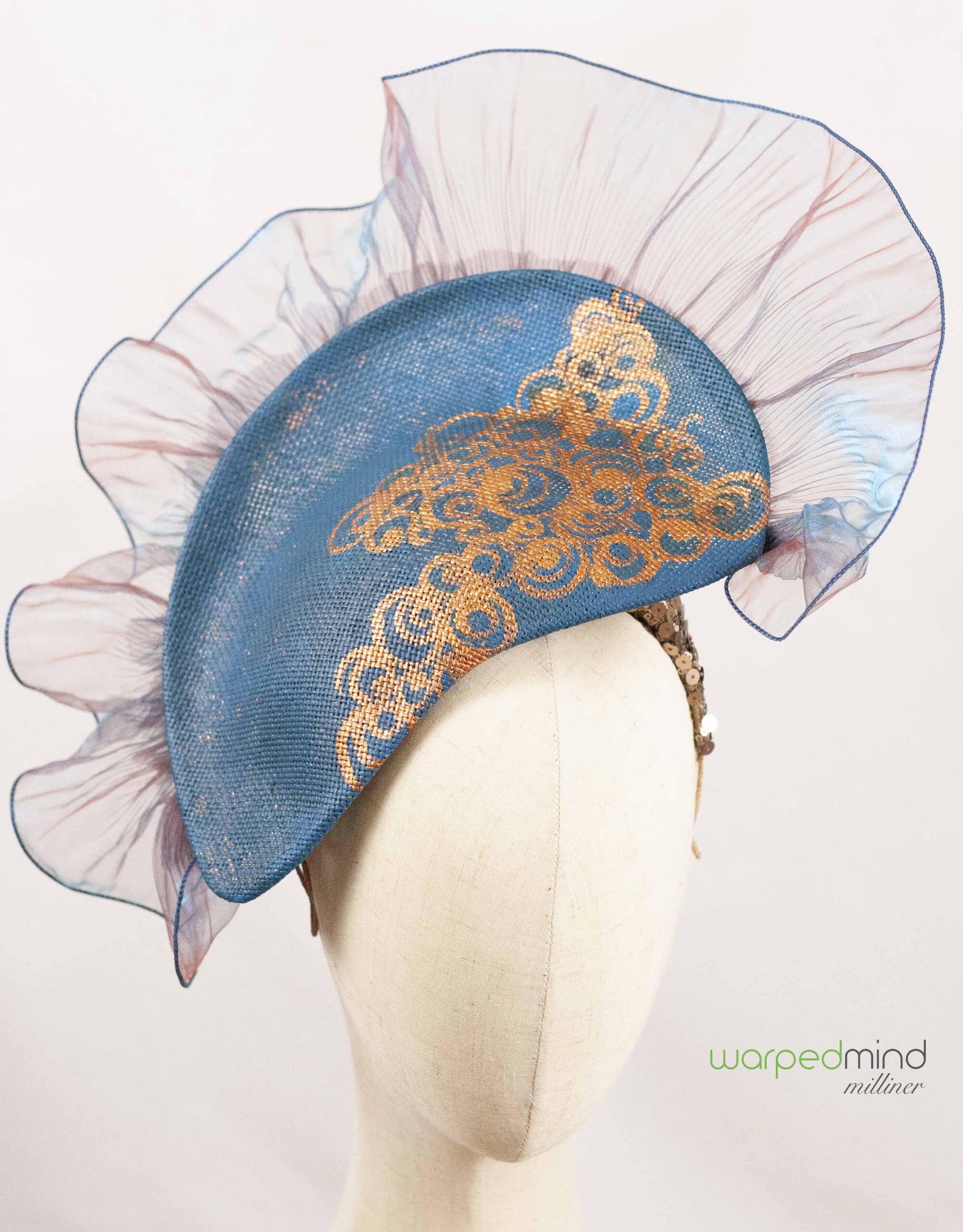 Copper and turquoise fascinator - Image 2