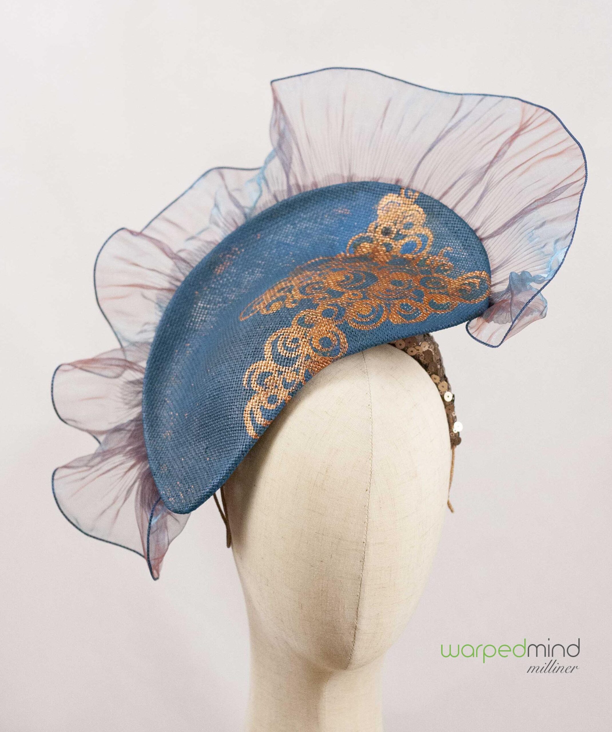 Copper and turquoise fascinator - Image 3