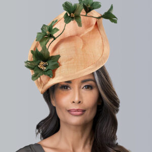 Peach and green blossoms fascinator