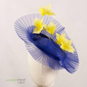 Royal blue & yellow flowers fascinator