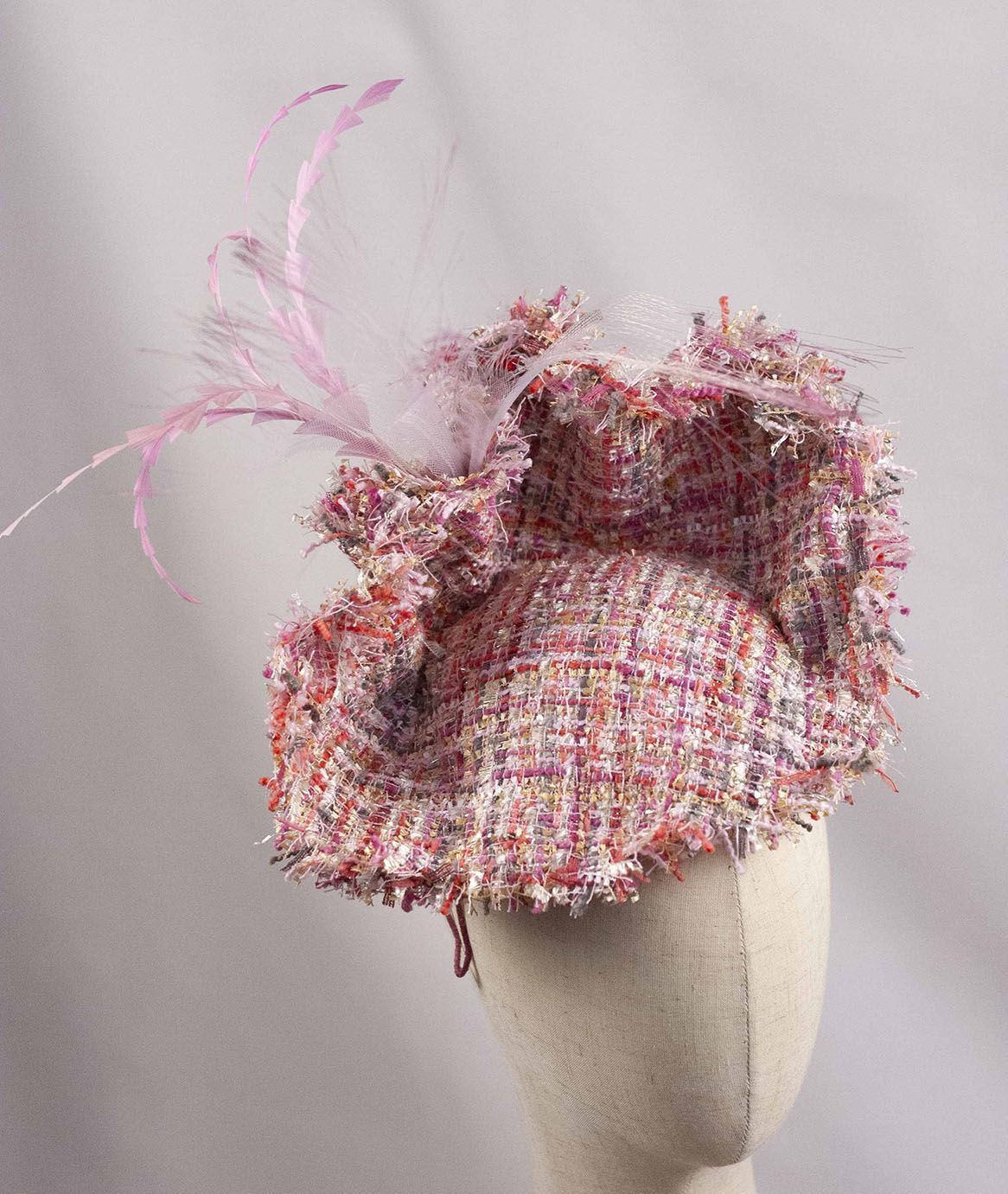Tweed charm fascinator in warm tones - Image 3