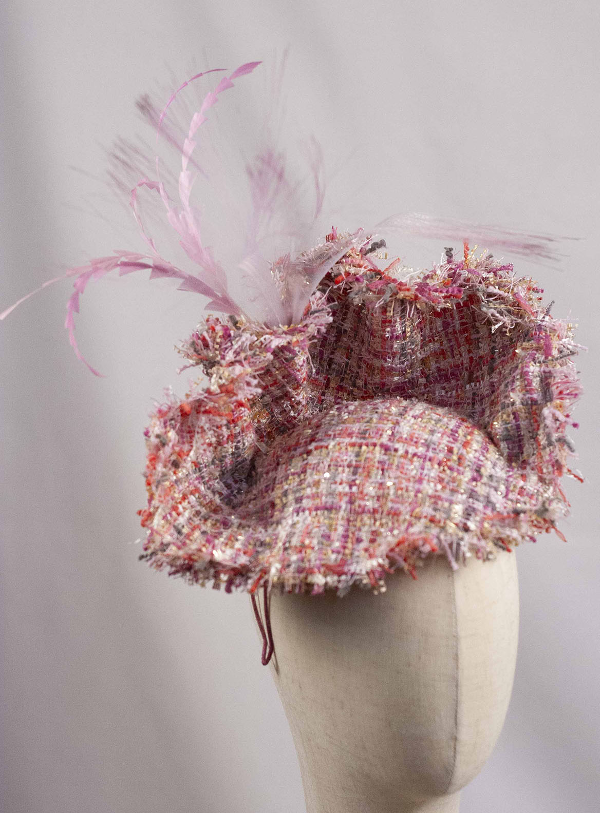 Tweed charm fascinator in warm tones - Image 4