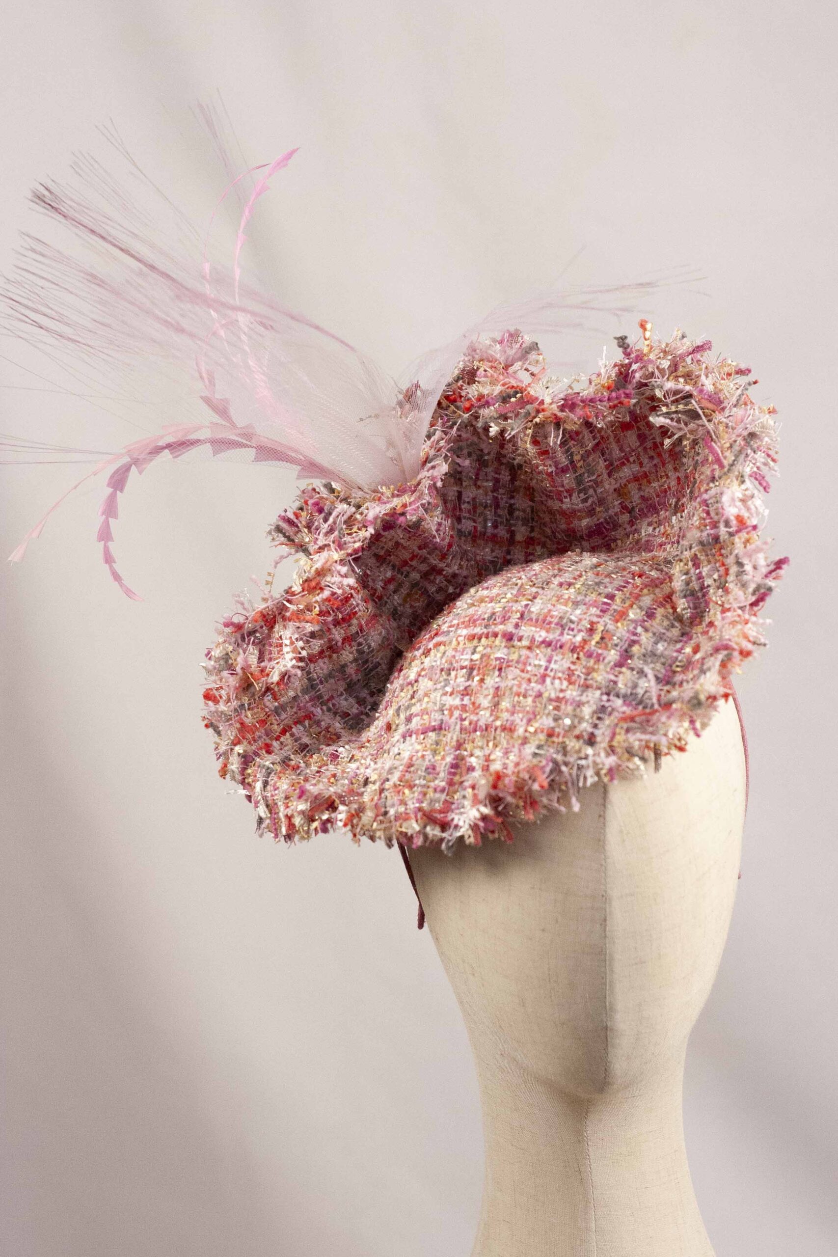Tweed charm fascinator in warm tones - Image 2