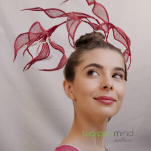 Bleeding heart flower Derby fascinator