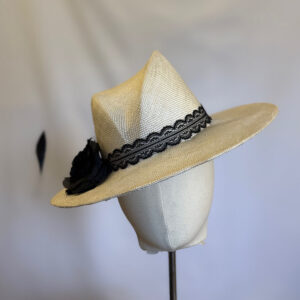 Cream and black fedora
